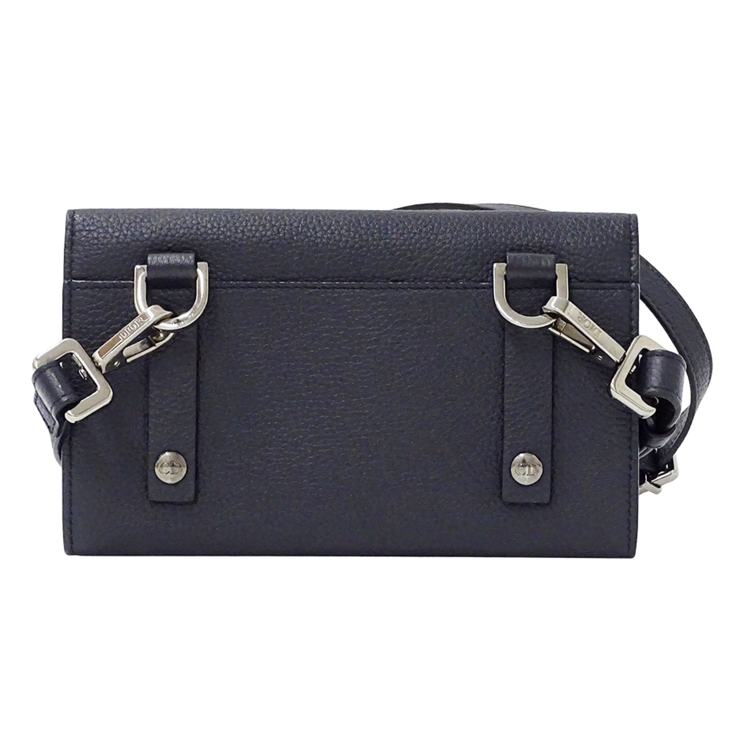 Christian Dior Dior Women's Leather Shoulder Wallet, Navy Blue, Long Crossbody