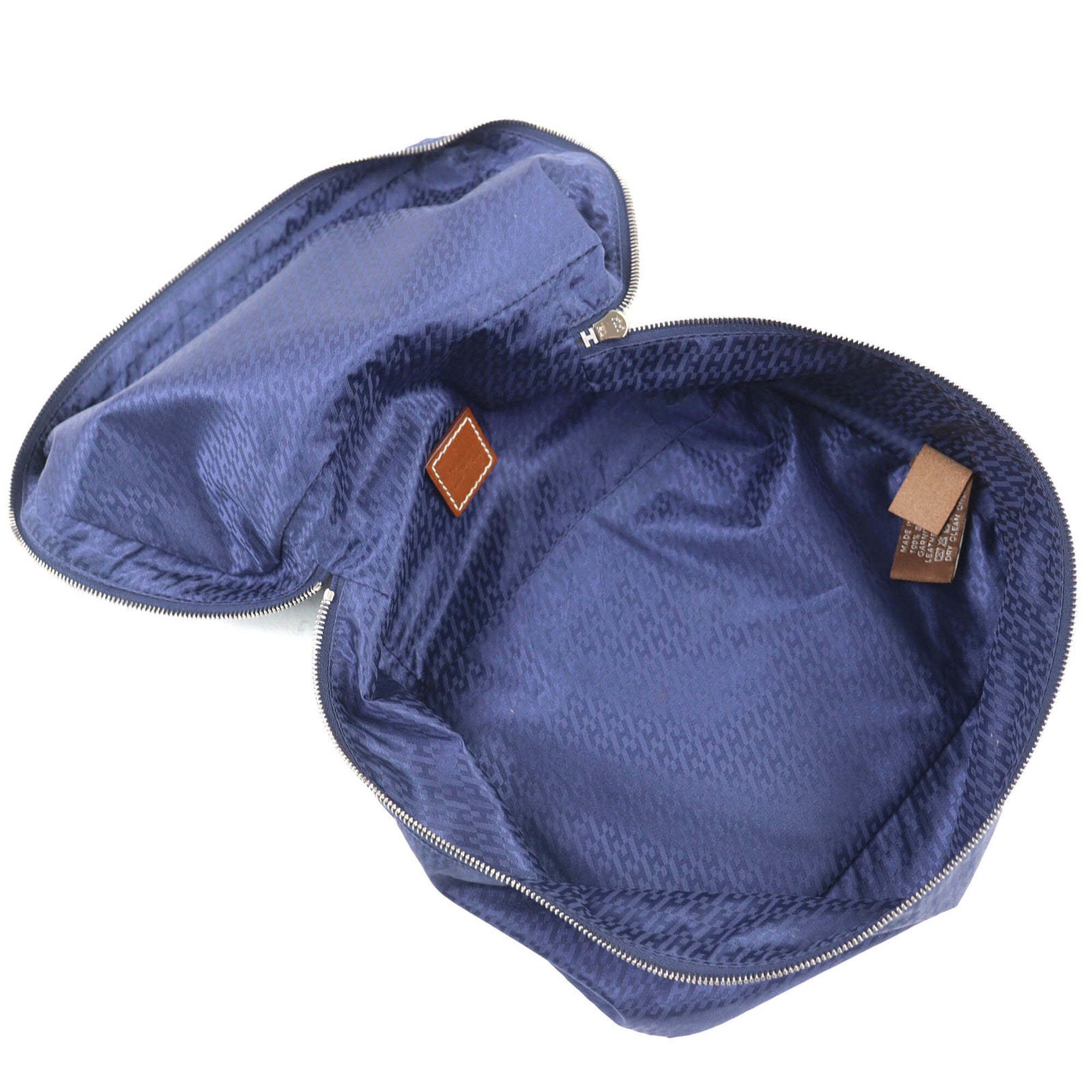 HERMES Hermes Wousse de Voyage PM 100% Silk Pouch, Blue, B Stamp, Made in France, Women's, Highly Recommended ◎ — Like New