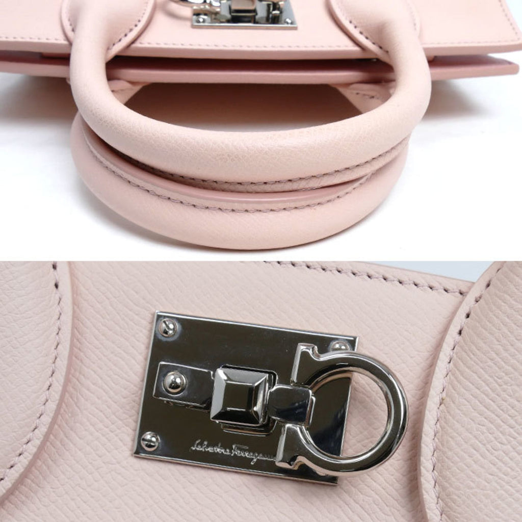 Salvatore Ferragamo Studio Box Bag XS 2-Way Shoulder Bag, Pink, 211424, Women's