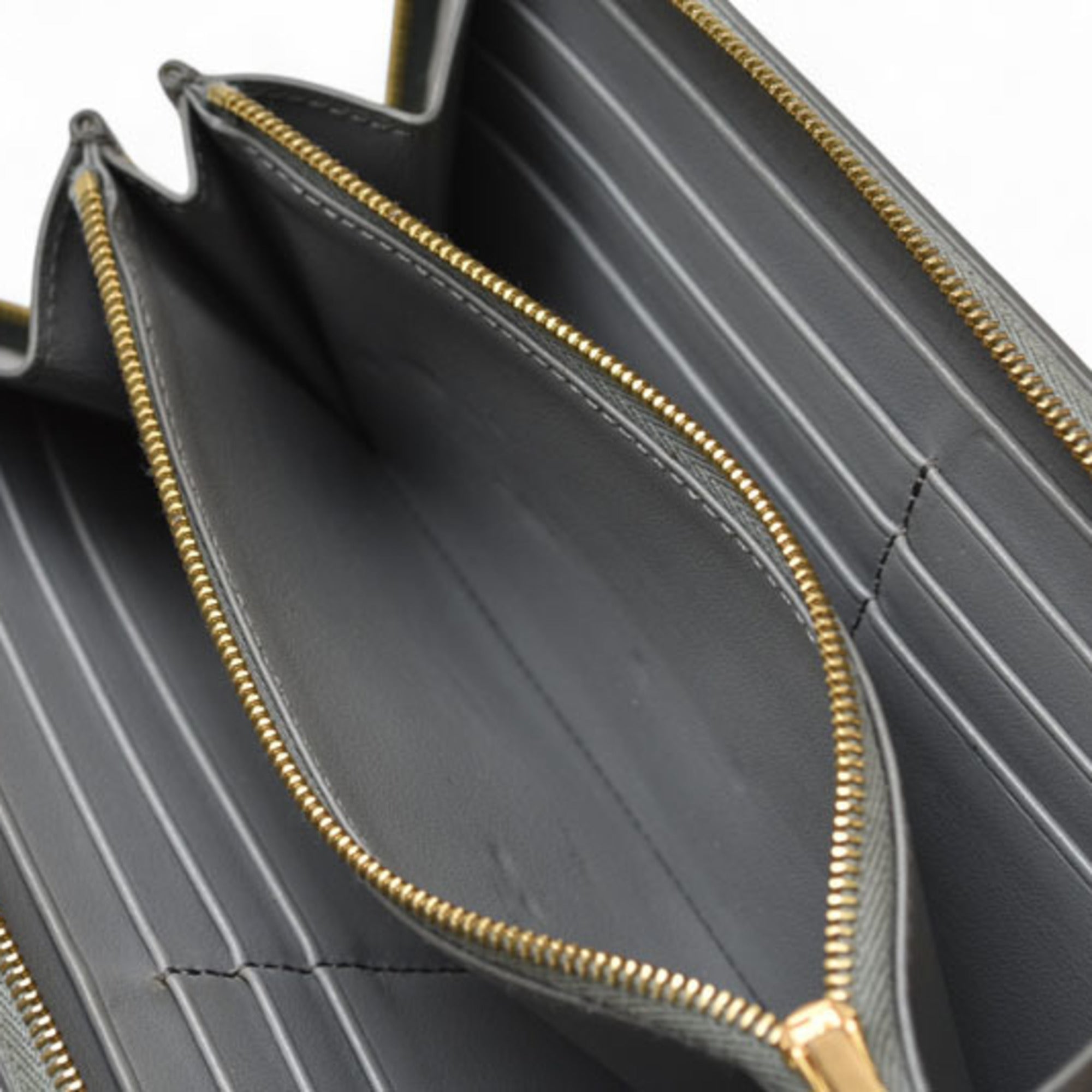 CELINE Wallet Long Large Zip Calfskin Grey 10B553EL.09