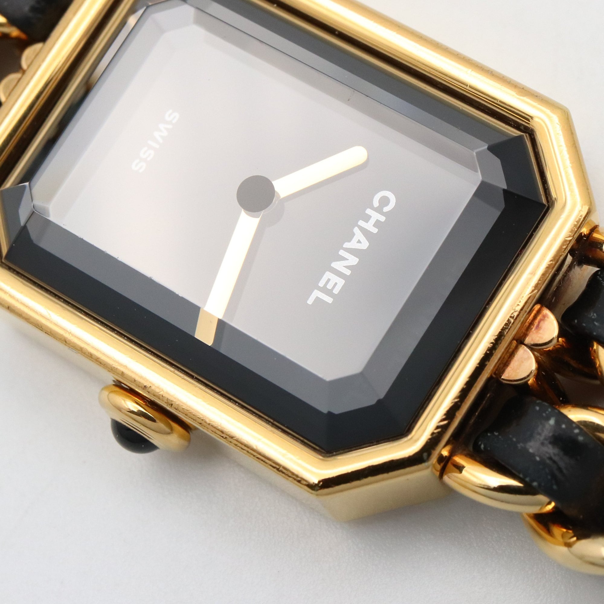 CHANEL Premiere Original Edition Watch, GP (Gold Plated), Leather, Women's, Black, H6951 — Very Good