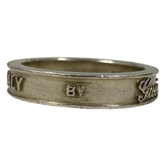 GUCCI Interlocking G Script Logo Ring, 925 Sterling Silver, Size 2, Men's — Like New