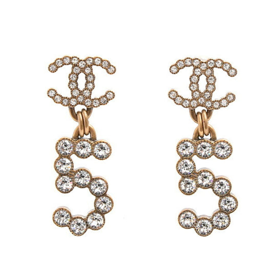 Chanel Women's Coco Mark No. 5 Rhinestone Earrings B20S GP CHANEL