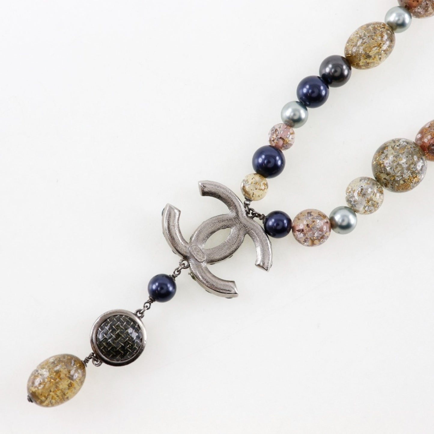 CHANEL COCO Mark Necklace x Fake Pearl Rhinestone 2006 Multicolor 06P Approx. 147g Women's