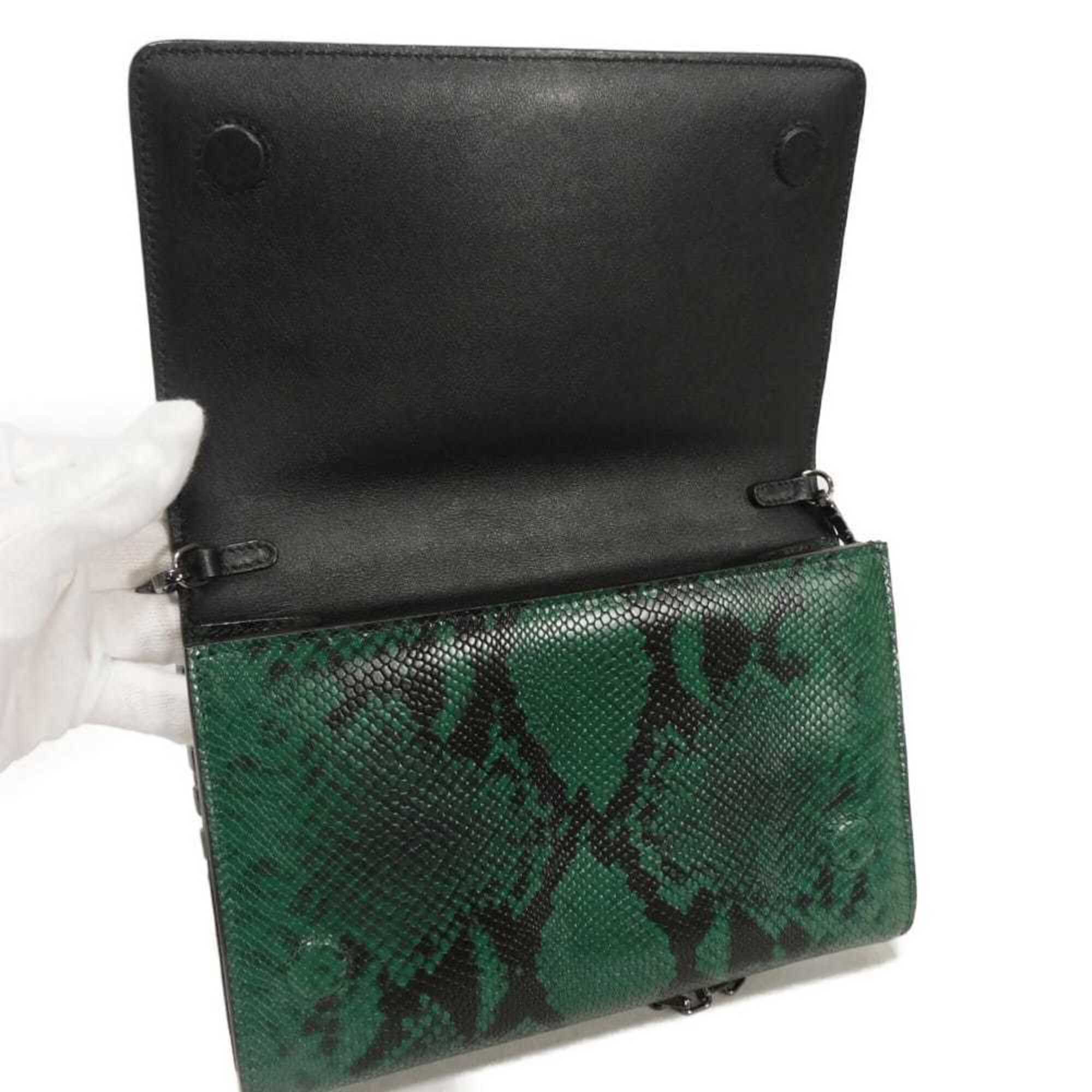 Jimmy Choo JIMMY CHOO Shoulder Bag Varenne Chain New Logo Snake 2WAY Clutch JC Green 202VARENNE Men's Women's — New - Store Return