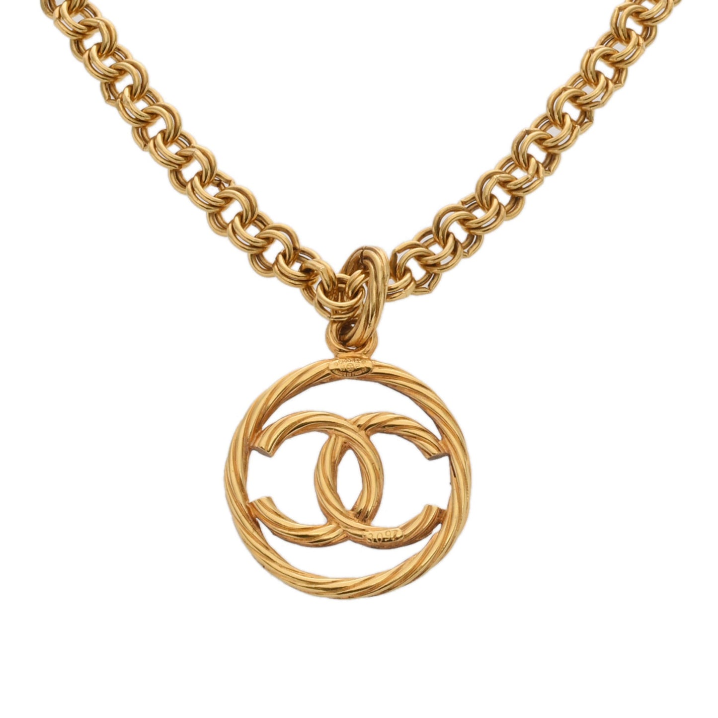 CHANEL Coco Mark Vintage 1993 Model Gold Hardware Women's GP Necklace A Rank Pre-owned Ginzo