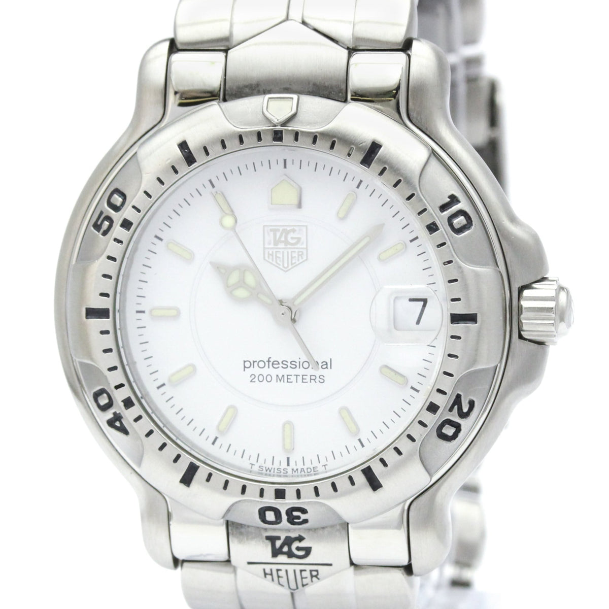 TAG HEUER 6000 Professional Steel Quartz Mens Watch WH1111 Polished — Very Good