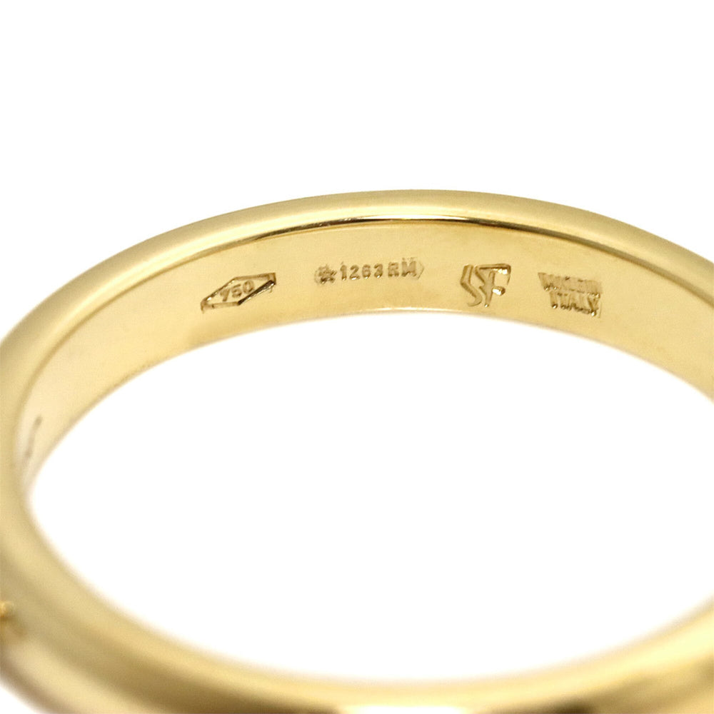 Salvatore Ferragamo Gancini Ring with Diamonds, 18K Yellow Gold (YG) WG (750) — Like New