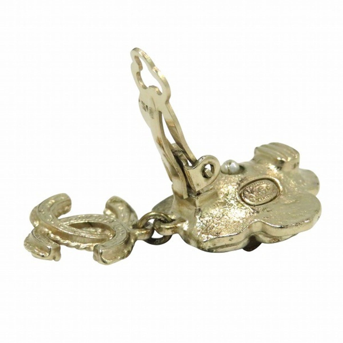 CHANEL A18 C Coco Mark Faux Pearl Earrings for Women