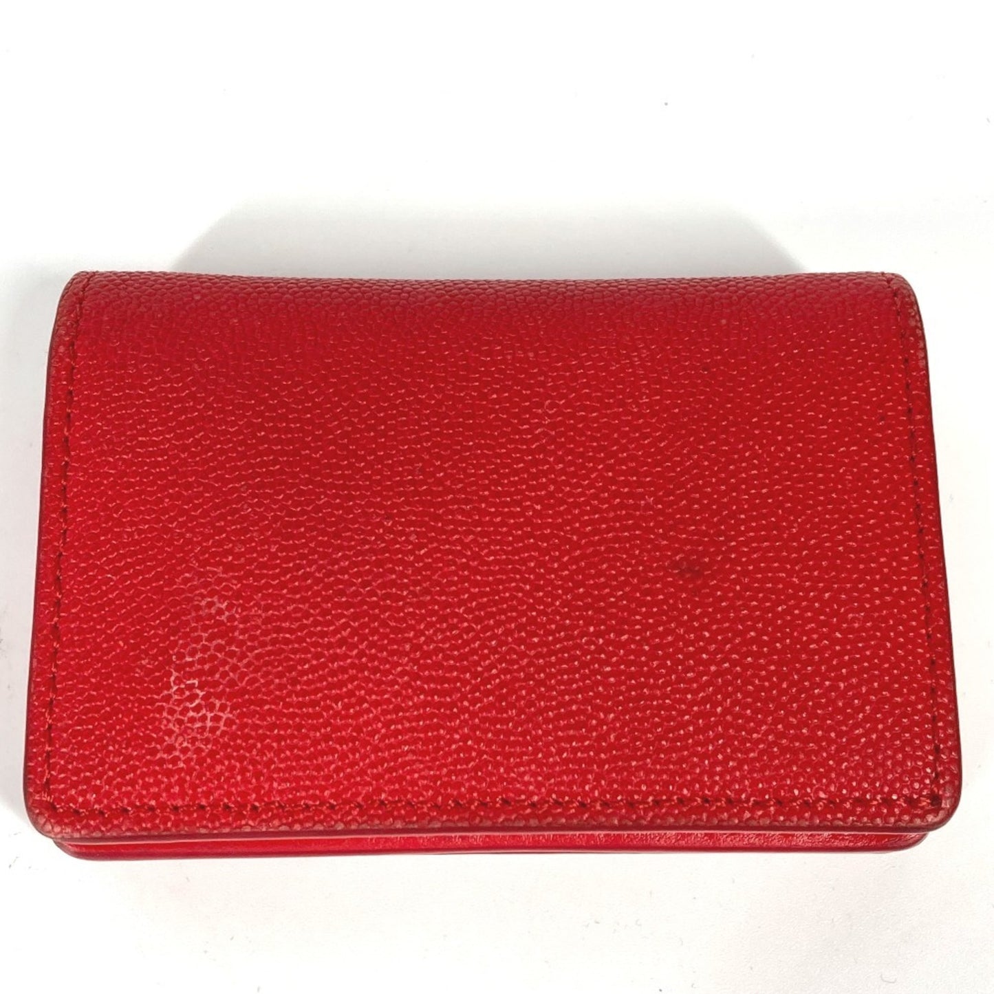 BURBERRY TB Compact Wallet, Bifold Leather Women's, Red