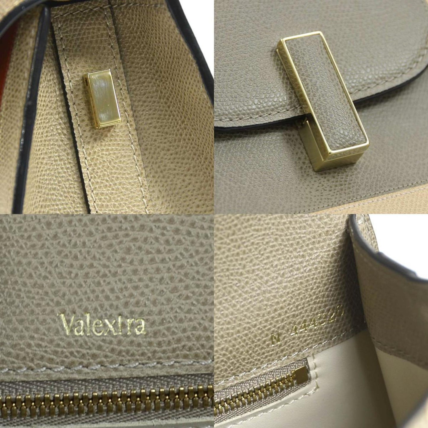 Valextra Iside Medium Leather Shoulder Bag in Greige, Women's, 90170a