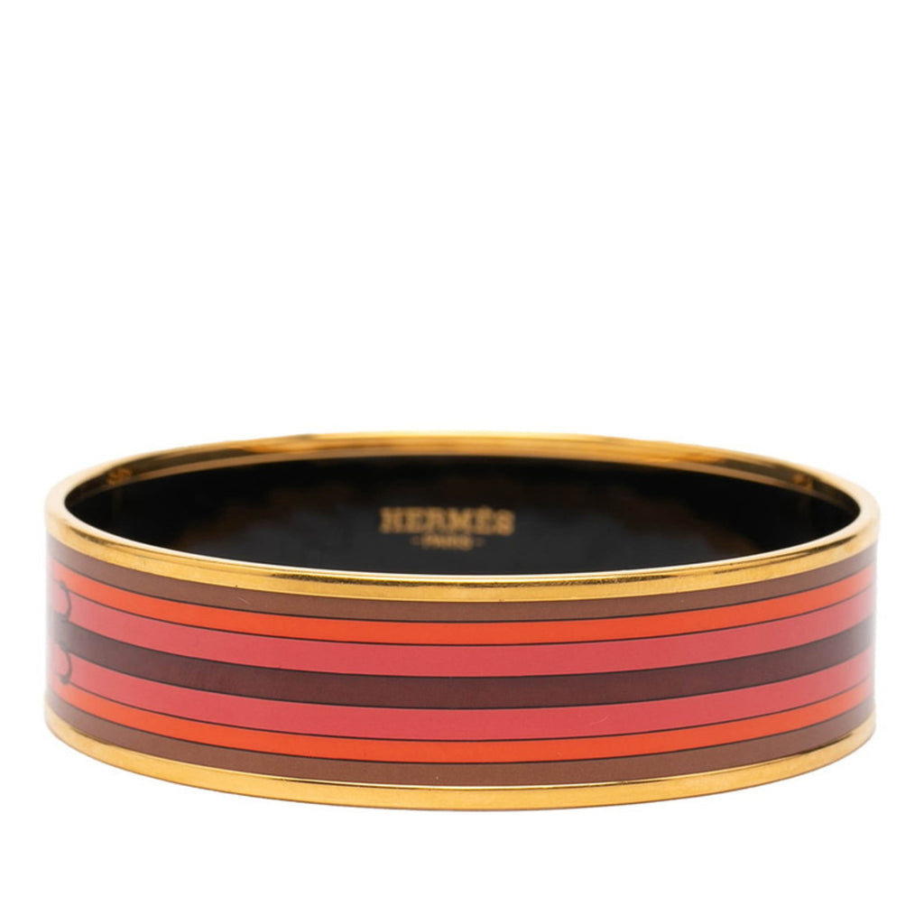 Hermes GM Enamel Cloisonne Bangle in Gold and Multicolor Plated for Women