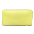 HERMES Silkin Azap Long Round Zip Wallet, Epsom Silk, Women's, Souffle, Yellow