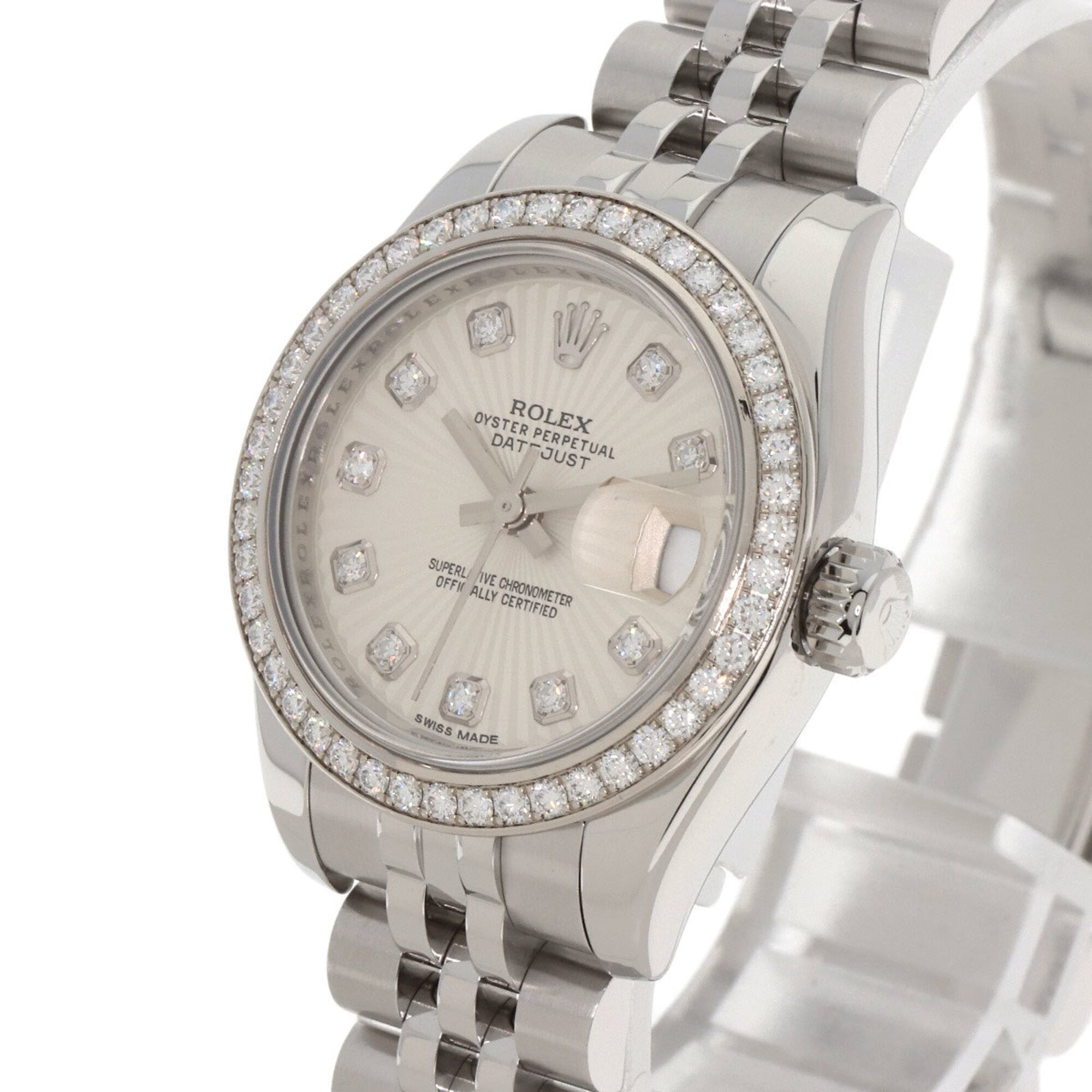 Rolex 179384G Datejust 10-Piece Diamond Bezel Watch in Stainless Steel/SS/18K White Gold with Diamonds, Women's — Good