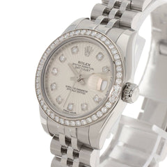 Rolex 179384G Datejust 10-Piece Diamond Bezel Watch in Stainless Steel/SS/18K White Gold with Diamonds, Women's — Good