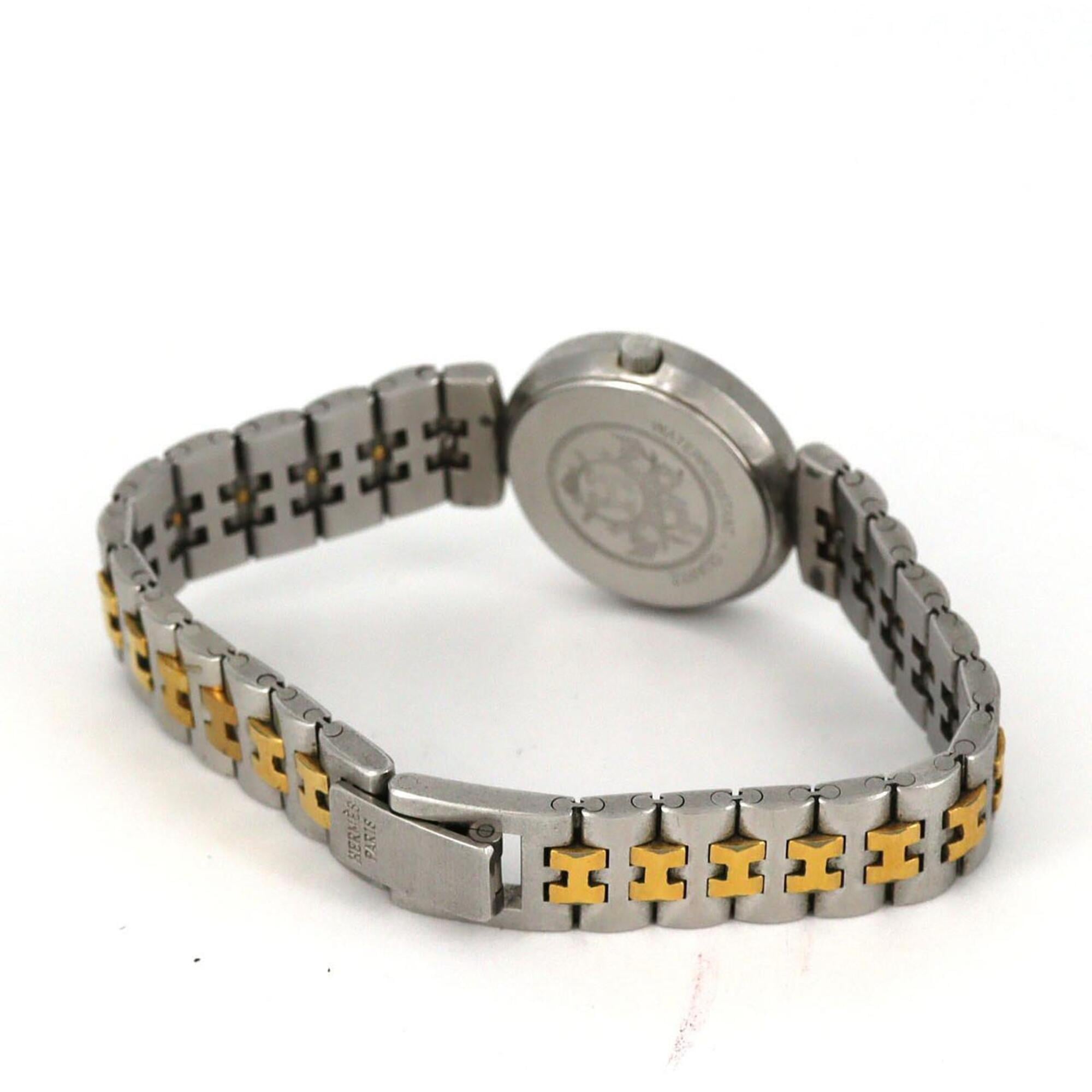 Hermes Sellier Combination SSxGP Quartz Watch — Good