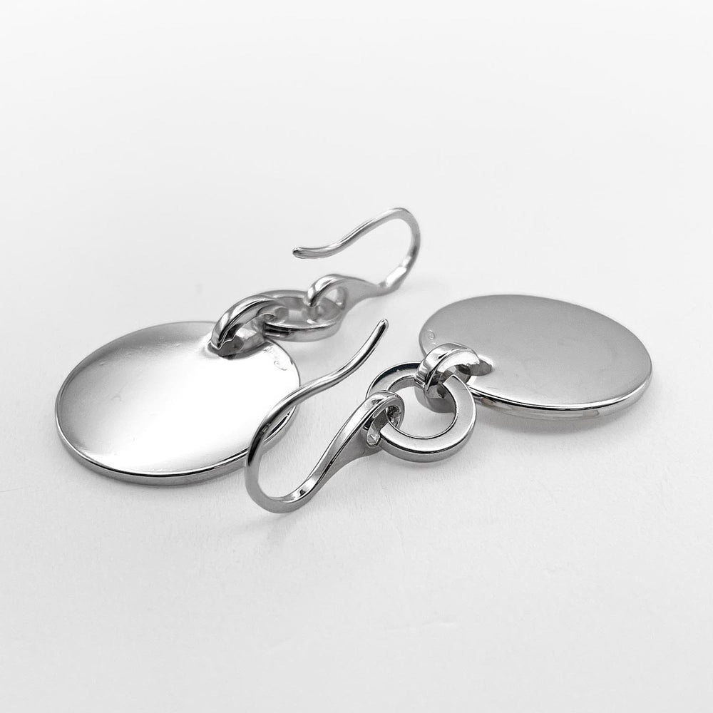 GUCCI Logo Round Plate Earrings, Tiered Swing, SV925, Men's & Women's — Like New