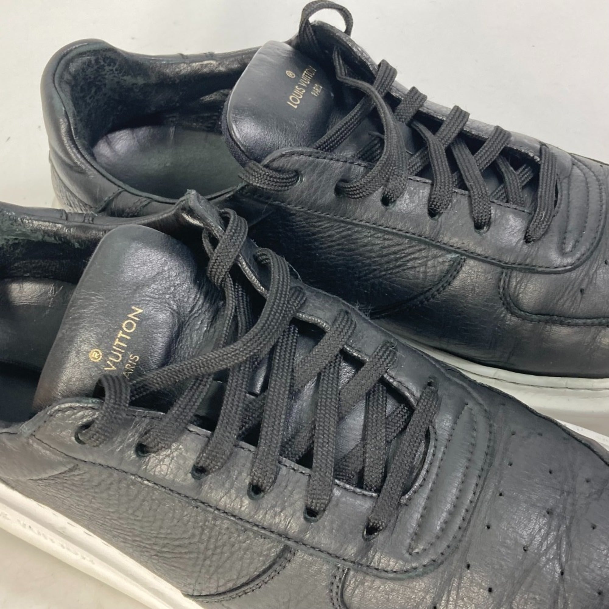 LOUIS VUITTON Beverly Hills Line Men's Leather Sneakers with Laces, Black