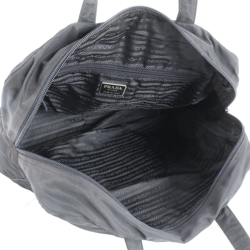 Prada Tessuto Nylon Triangle Logo Tote Bag in Black for Men