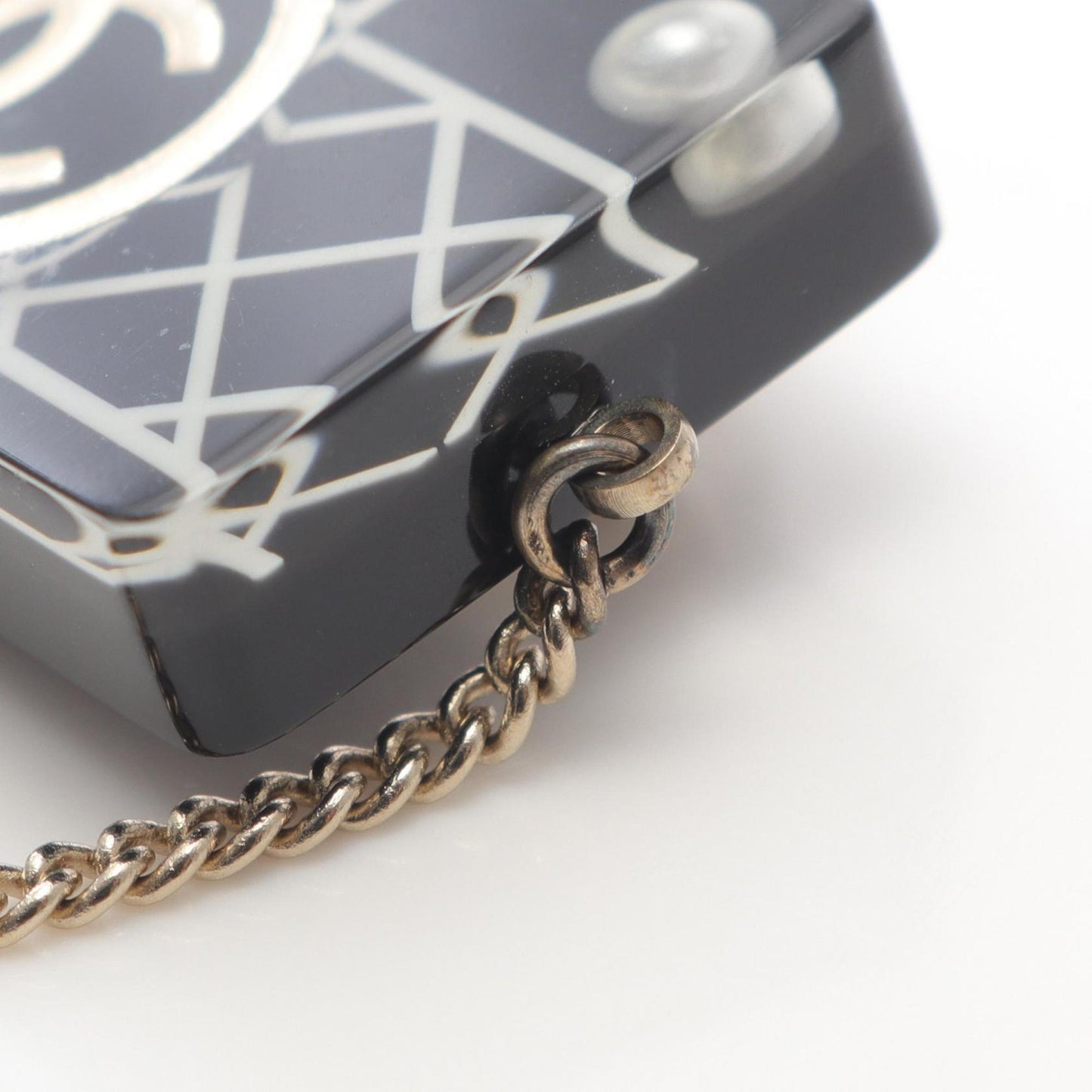 CHANEL Coco Mark Brooch, Gold-Plated Plastic, Women's, Black and Gold