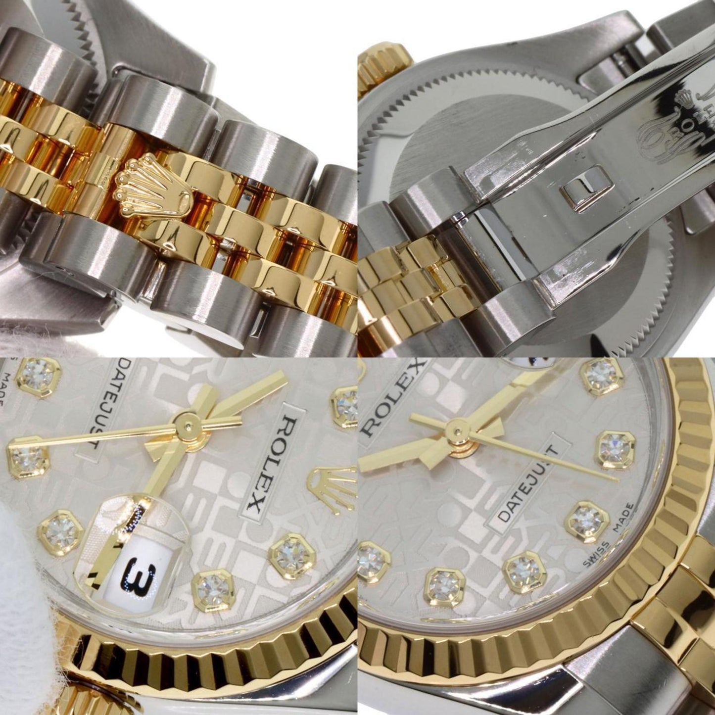 Rolex 179173G Datejust 10P Diamond Watch Stainless Steel SSxK18YG Ladies ROLEX