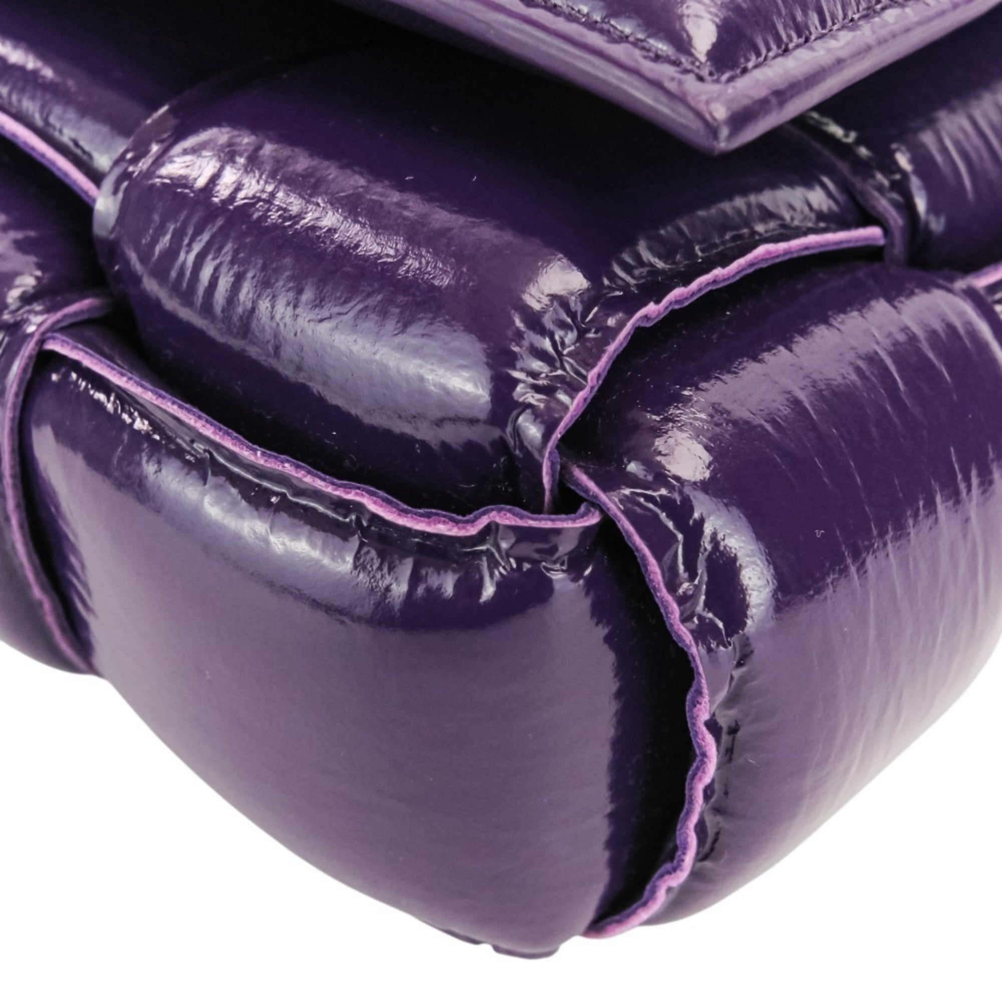 Bottega Veneta Padded Cassette Intrecciato Shoulder Bag 591970 Purple Women's — Like New