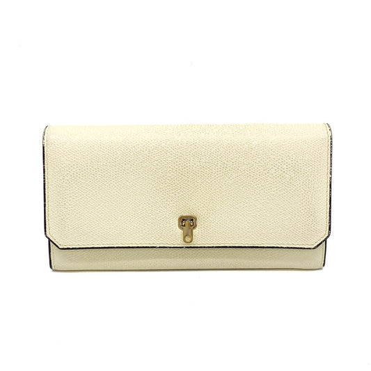 Valextra Women,Men Leather Long Wallet (bi-fold) Cream