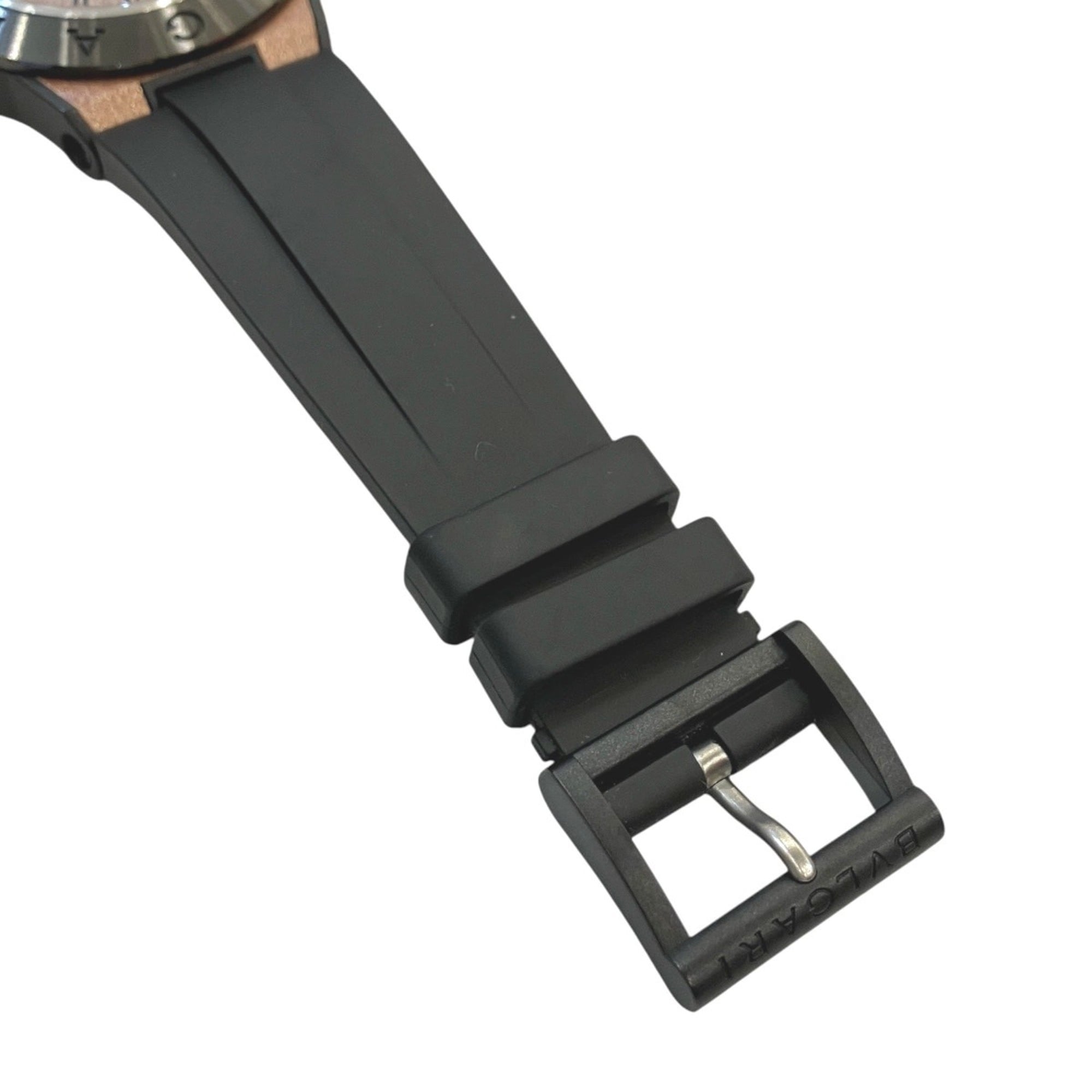 Bulgari Diagono Magnesium Watch, Total Weight 71g, Rubber Strap, Automatic Movement, Brown Dial, DG41SMC — Good