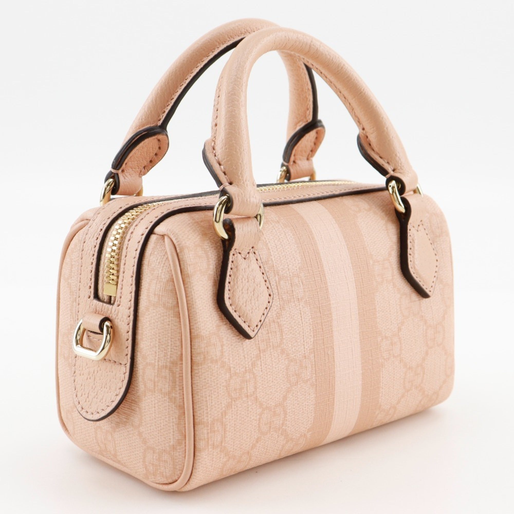 Gucci Ophidia Super Mini Handbag/Shoulder Bag (781490 FAD03 6241) in GG Supreme Canvas, Dusty Pink. Women's (S173025654) — Like New
