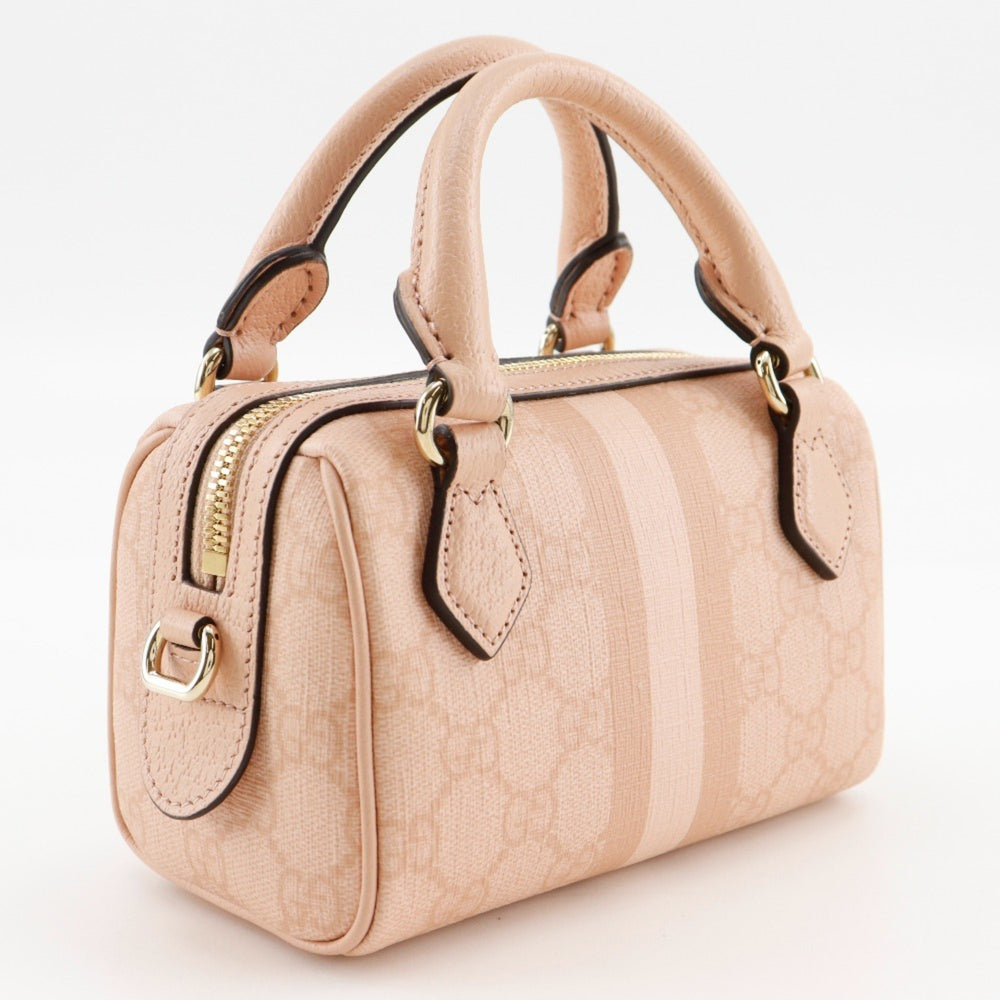 Gucci Ophidia Super Mini Handbag/Shoulder Bag (781490 FAD03 6241) in GG Supreme Canvas, Dusty Pink. Women's (S173025654) — Like New