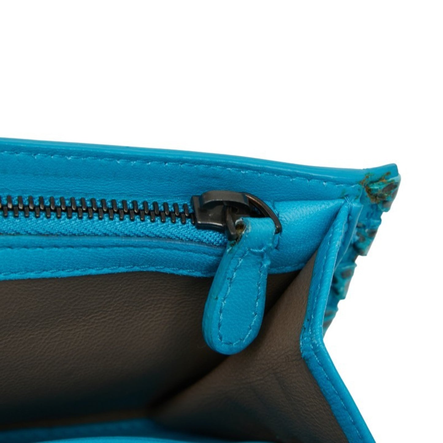 Bottega Veneta Intrecciato Long Wallet Blue Leather Women's BOTTEGAVENETA