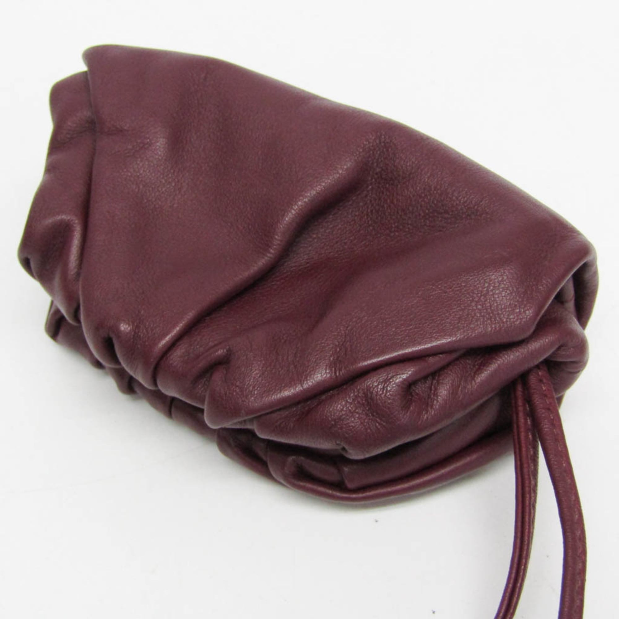 Bottega Veneta Shoulder Clasp 577816 Men,Women Leather Coin Purse/coin Case Bordeaux,Wine