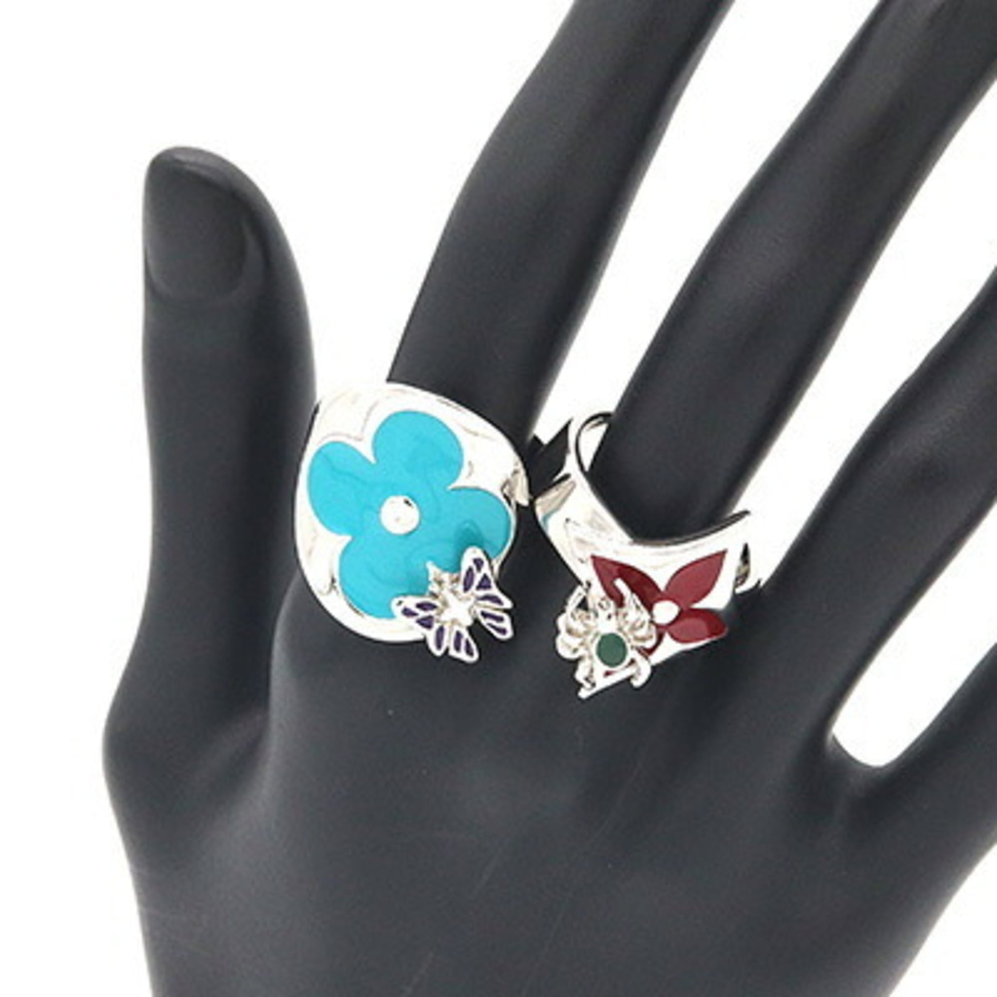 Louis Vuitton Ring Bague Set of 4 LV Fairy Tale MP2452 Silver Metal M Size Rings for Women LOUIS VUITTON — Like New