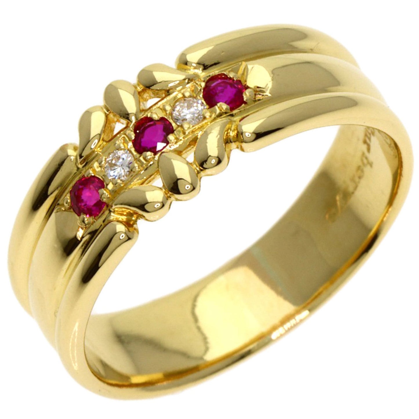 Burberry Ruby and Diamond Ring in 18K Yellow Gold for Women