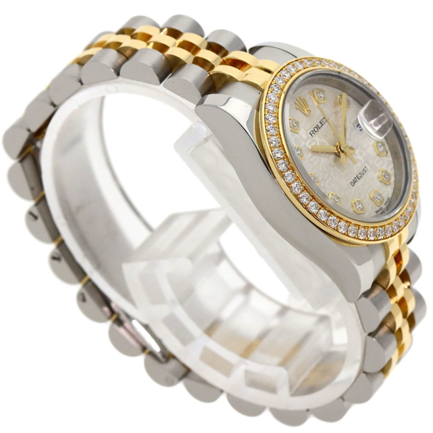 Rolex 179383G Datejust Bezel with 10 Diamonds, Stainless Steel/SSx18KYG/Diamond Women's Watch