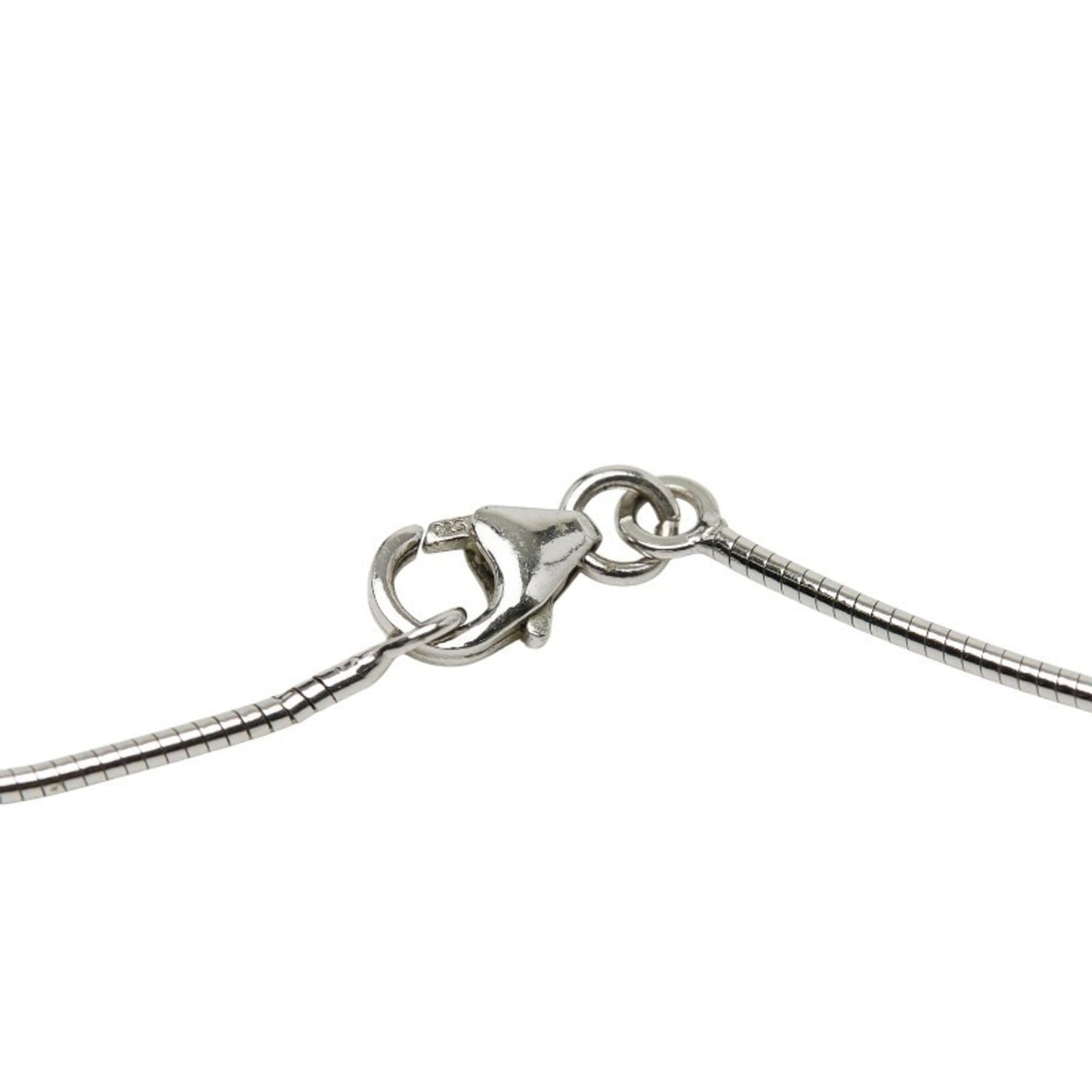 Hermes Hermès Pop Ash H Necklace, Silver Beige, SV925, Women's