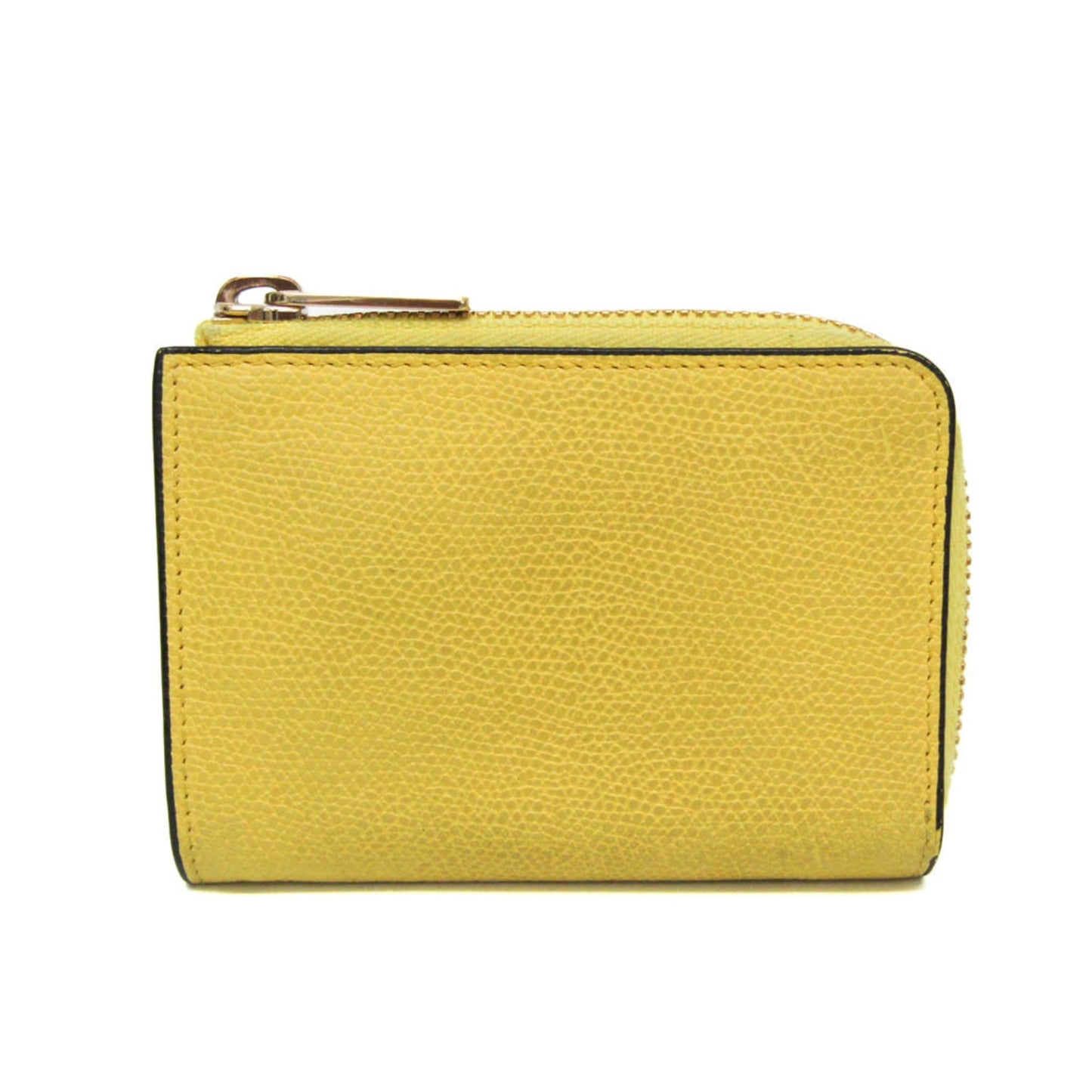 Valextra Multi-case Key Ring Women,Men Leather Coin Purse/coin Case Yellow