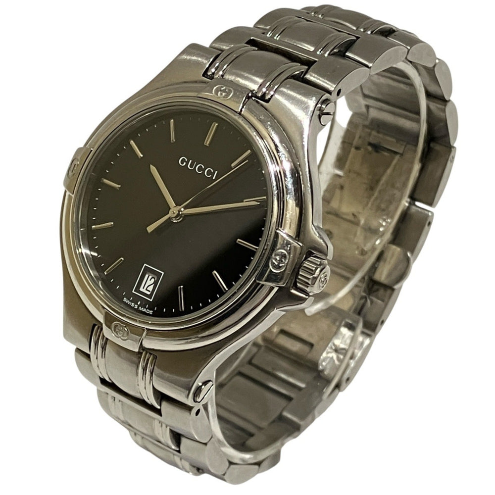 Gucci GUCCI watch, total weight 105.4g, stainless steel, quartz movement, black dial, 9040M — Good