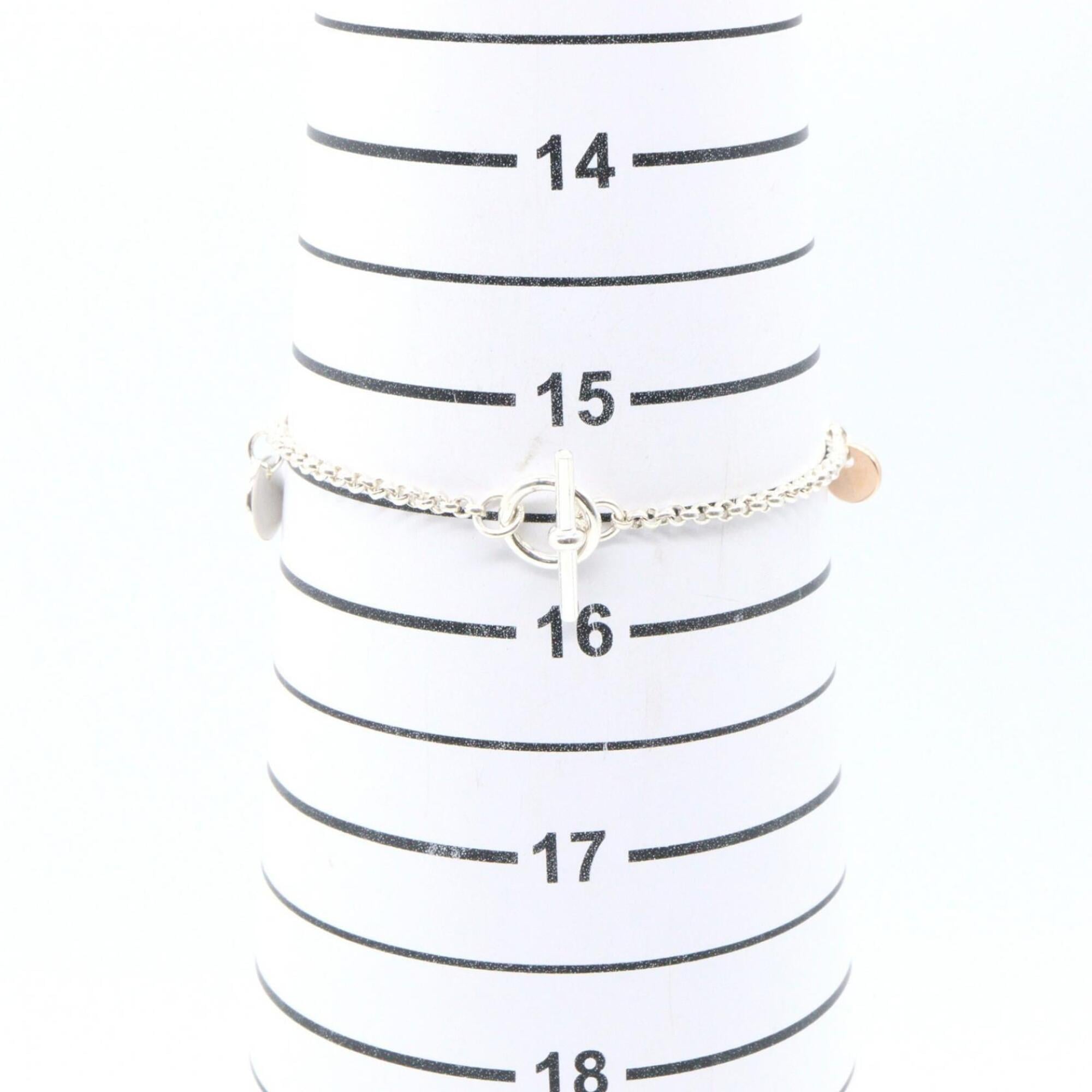 Hermes Ex-Libris Bracelet - Sterling Silver 925, 18K Pink Gold (PG) Women's Gold/Silver Tone — Like New