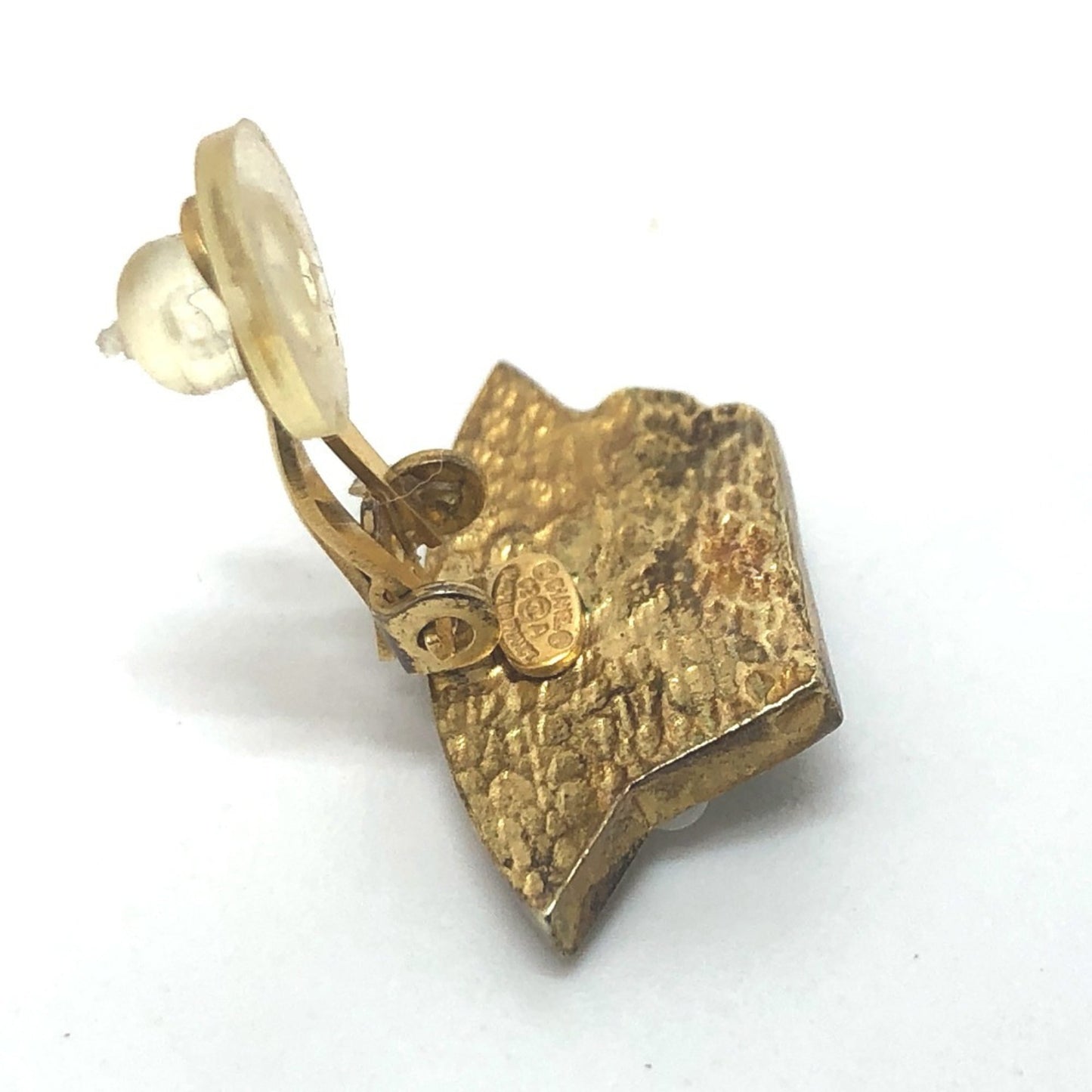 CHANEL Hat Motif 02A Earrings GP Women's Black