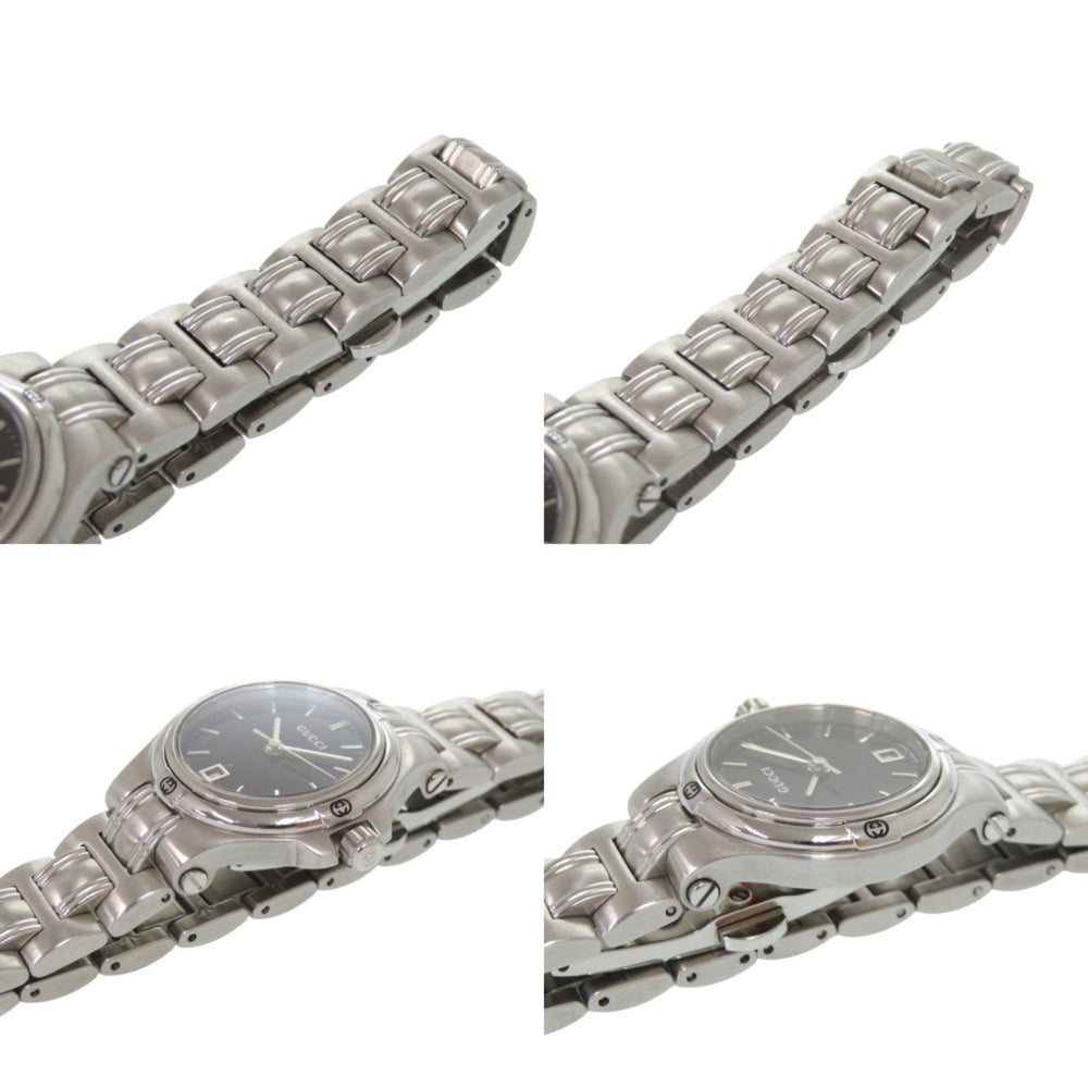 Excellent condition Gucci 9040L black dial stainless steel silver quartz watch 0028GUCCI — Good