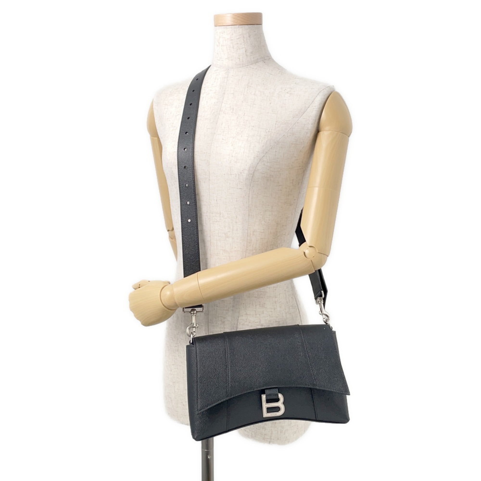 Balenciaga Downtown XS Leather Shoulder Bag 736472, Black