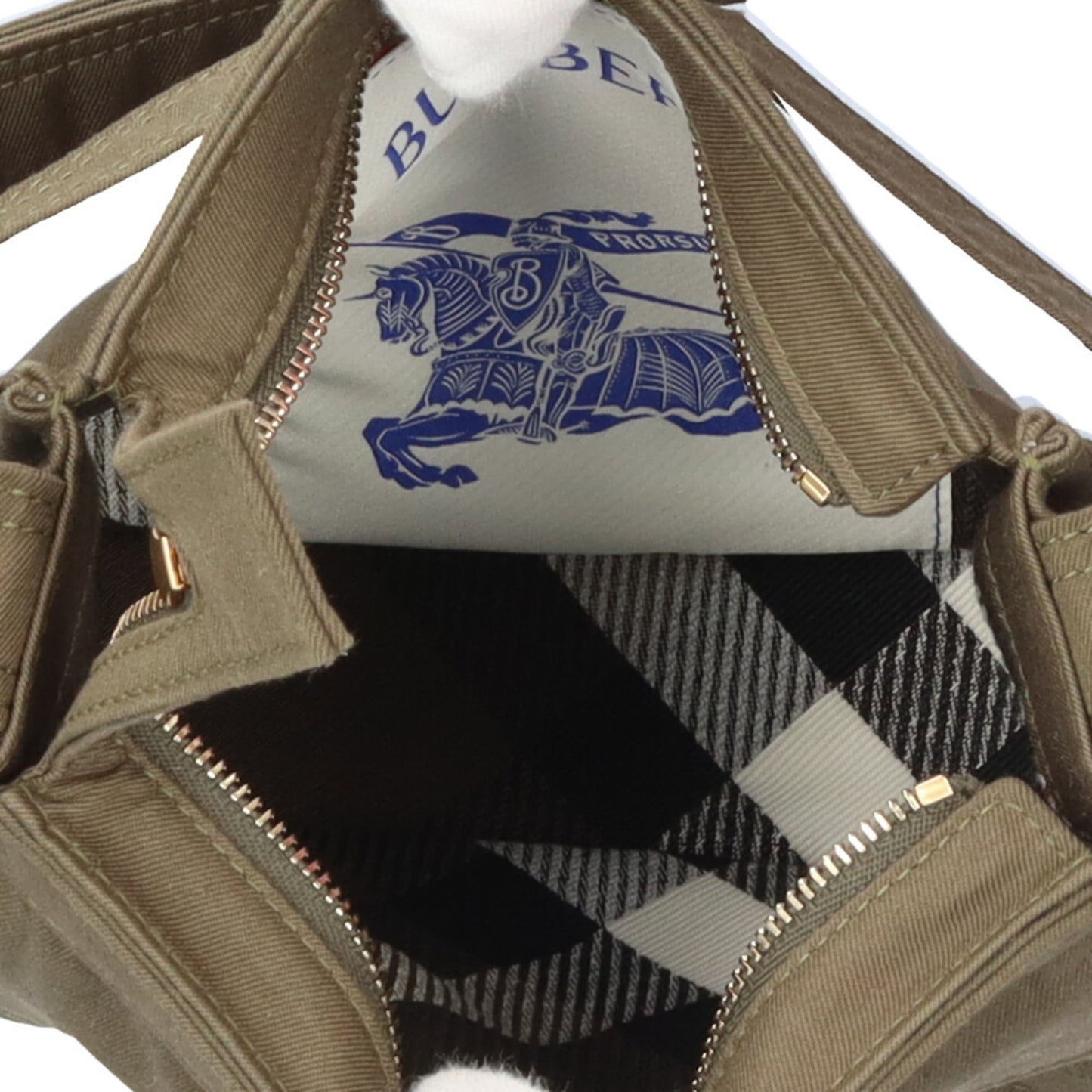 Burberry Mini Trench Tote Shoulder Bag Cotton Canvas 8092089 Green Unisex BURBERRY