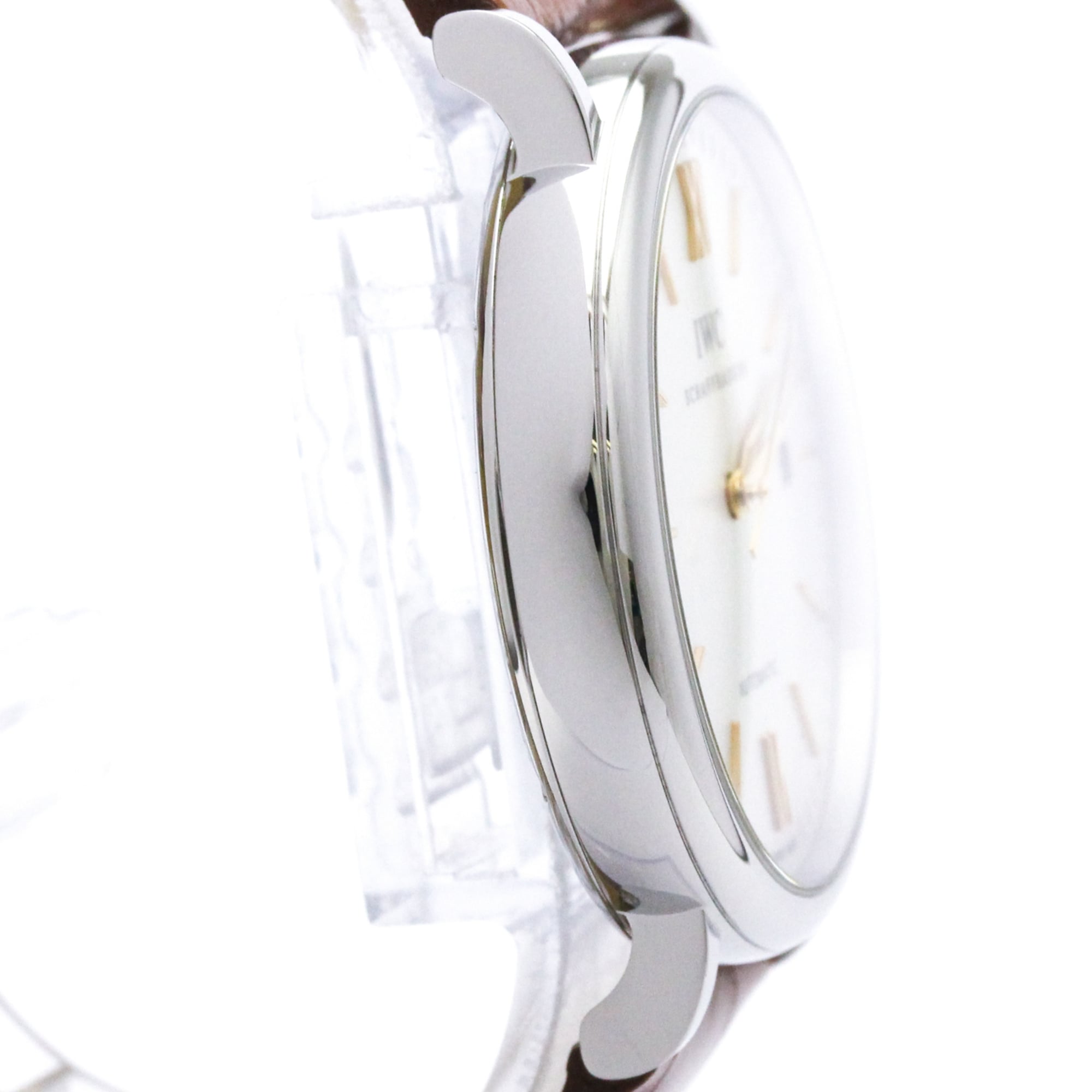 IWC Portofino Steel Leather Automatic Mens Watch IW356517 Polished — Very Good