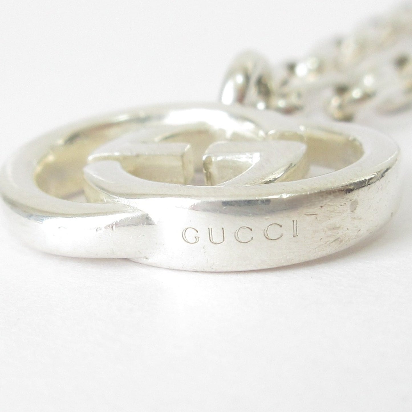 GUCCI GG Interlocking Chain Bracelet in SV925, Size 19cm, Silver, Women's