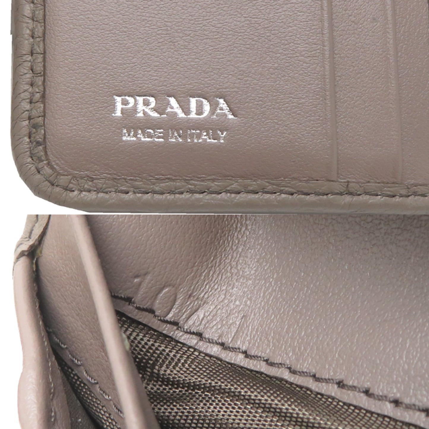 Prada L-shaped zipper wallet, women's bifold 1ML018, leather, gray