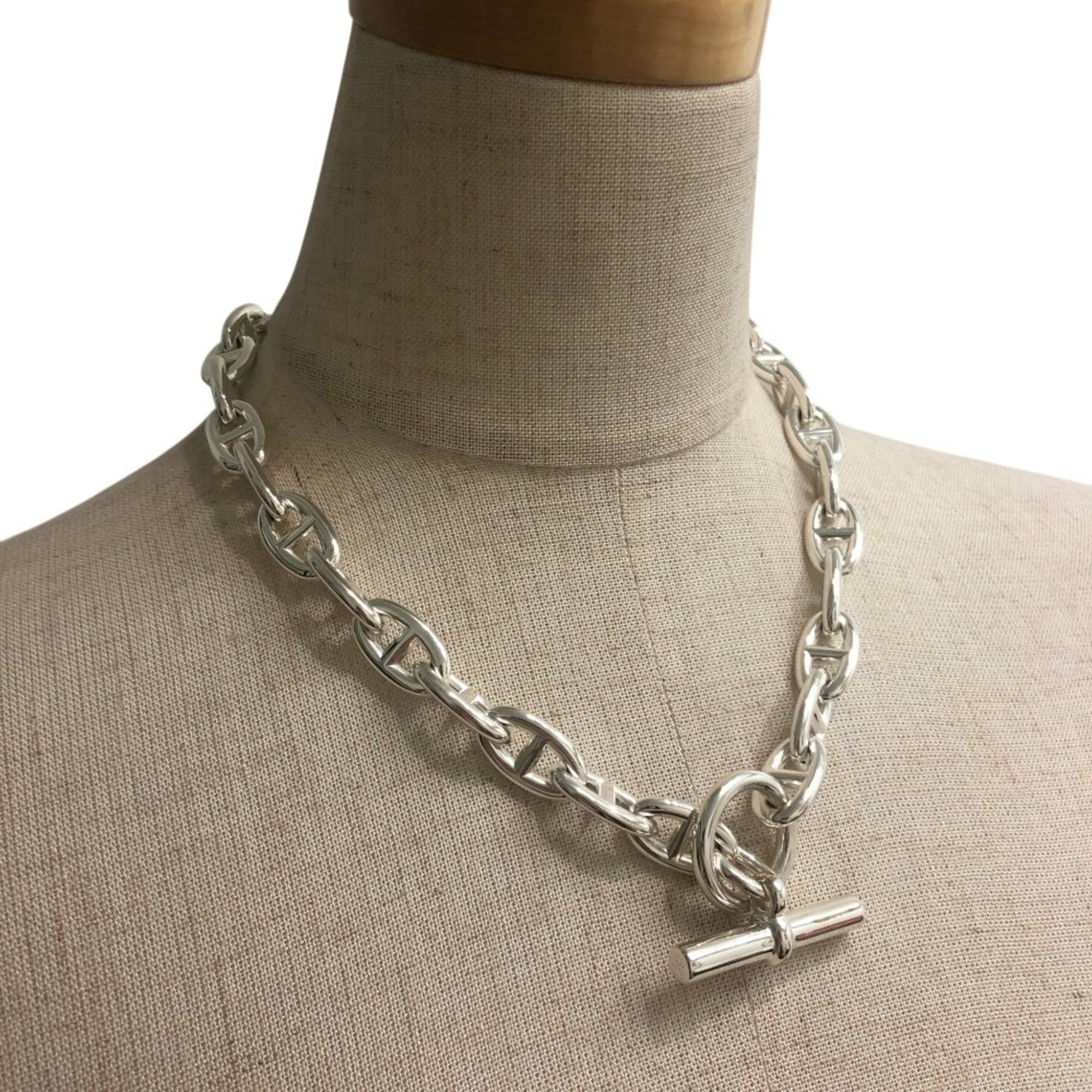 HERMES Chaine d'Ancre GM 31-link accessory jewelry necklace SV925 men's women's silver — New