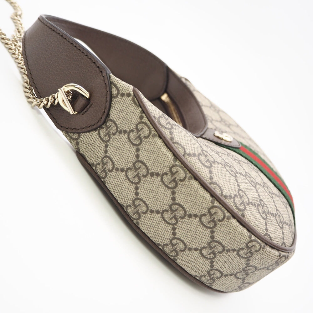 GUCCI Ophidia GG Supreme Small Shoulder Bag 838463 Handbag Beige Red Green Leather Women's — New - Store Return
