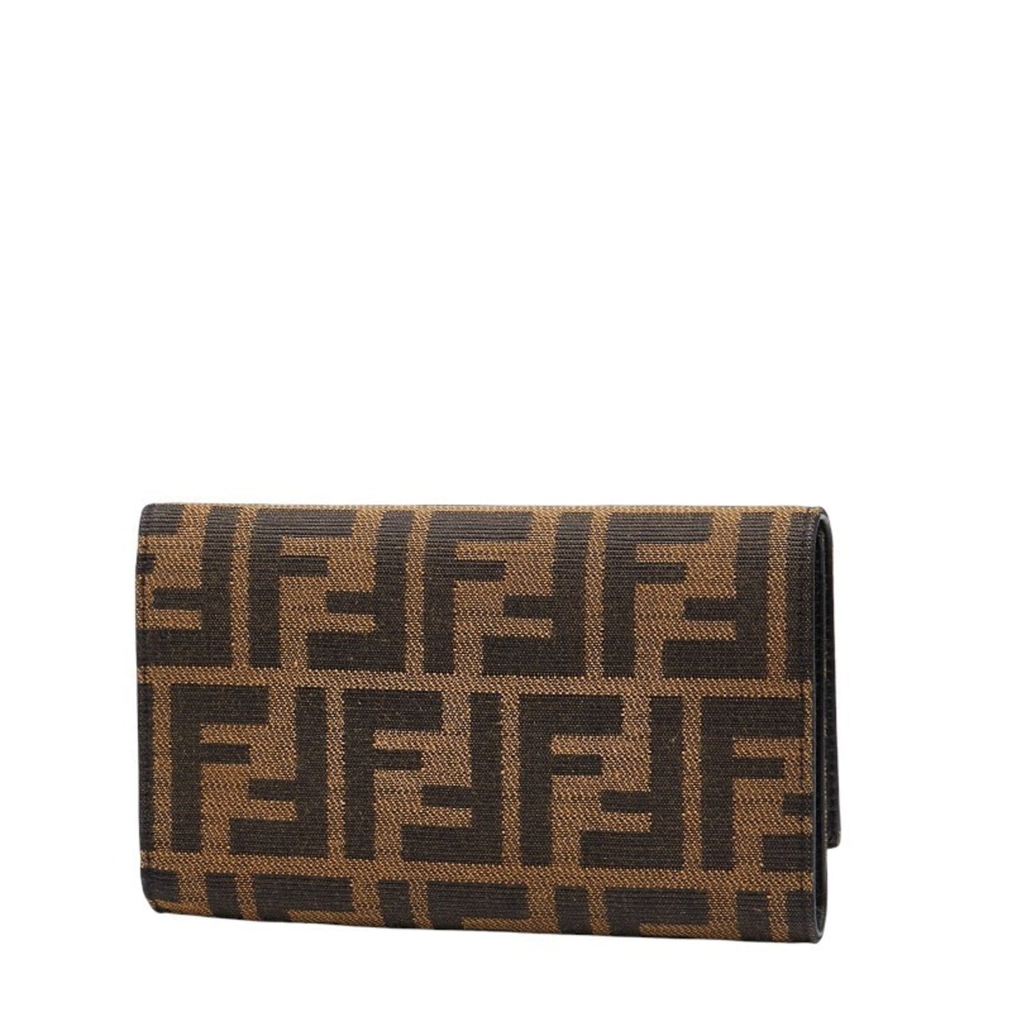 Fendi Zucca Tri-fold Wallet 8M0011 Brown/Black Canvas Women's FENDI