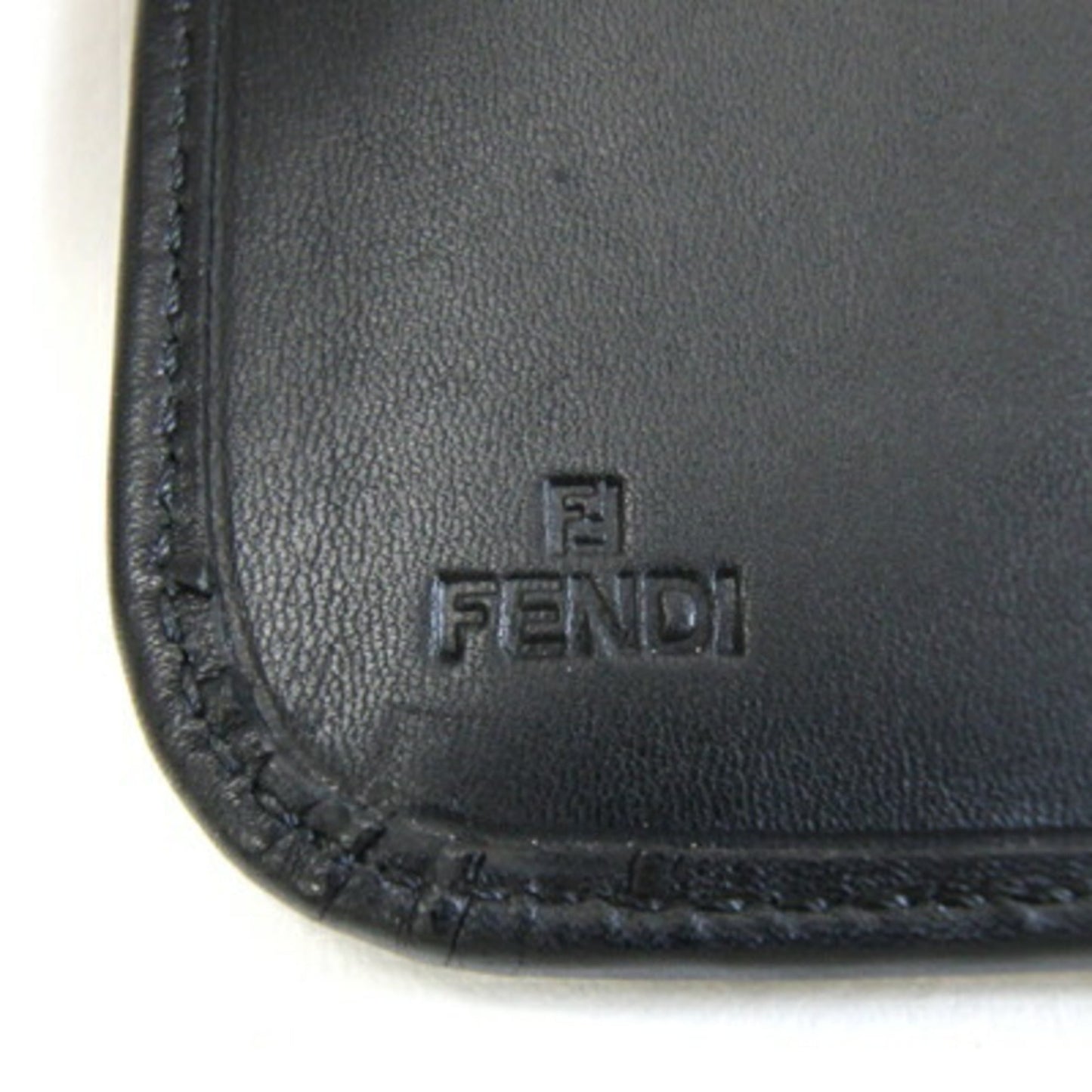 Fendi Zucchino Bifold Wallet 8M0070 Black Canvas and Leather Compact Mini for Women